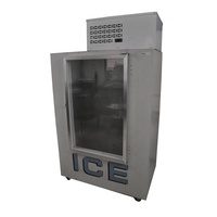 Congélateur vertical à porte vitrée avec refroidissement par air, stockage de glace, dégivrage automatique, petite unité intérieure