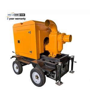 Bomba de Agua Móvil Autopropulsada con Motor Diésel de Alto Flujo Industrial, Bomba de Aguas Residuales de 53 hp y 16 Pulgadas - Product Image 1