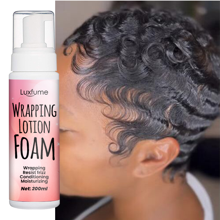 Luxfume Vente en gros Contrôle des frisottis Produits pour les cheveux Enveloppement en mousse Lotion Curl Mousse pour cheveux Mousse coiffante pour vagues