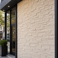 Panneau mural en PU imitation pierre WYRAX pour balcon, beige, pierre empilée, 600x1200mm, revêtement 3D, utilisation pour projets, décoration d'hôtel