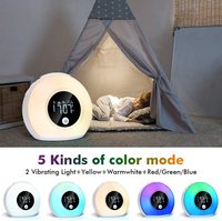 Réveil numérique intelligent moderne en ABS avec LED, fonction snooze, lumière du lever du soleil, contrôle par interrupteur, piles incluses, 5V, certifié ROHS, pour enfants et adultes