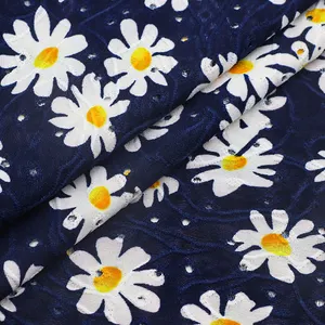 95% poliester 5% kain spandeks desain modis gaun melar sejuk motif bunga kain bahan garmen untuk anak laki-laki anak perempuan