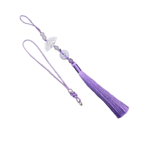 Porte-clés noir Better PL SL à 8 brins tressé à la main avec pompon, perles blanches et cordon de téléphone portable avec pendentif - Product Image 6