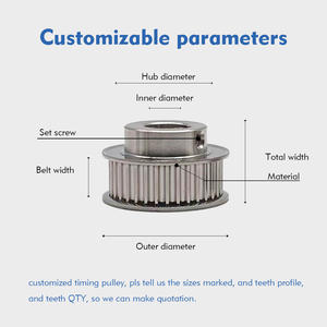 Polea de distribución GT personalizable Cdriva para mecanizado CNC, impresión 3D y sistemas de transmisión de potencia - Product Image 3
