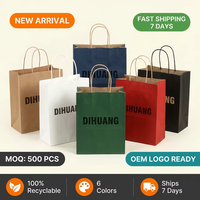 Sacs en papier kraft en gros d'usine, sacs de courses en papier kraft toutes tailles, sacs cadeaux en papier personnalisés avec logo pour magasins de détail, certifiés en vrac