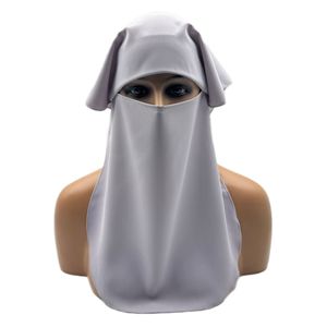 Niqab <span class=keywords><strong>islamique</strong></span> Hijab Burqa <span class=keywords><strong>Bonnet</strong></span> Hijab Chapeau <span class=keywords><strong>Voile</strong></span> Musulman Bandana Écharpe Couvre-chef Noir Couvre-visage Style Abaya Couvre-chef - Product Image 2