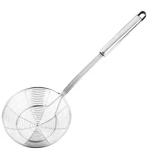 固体不锈钢蜘蛛滤网撇渣勺，用于烹饪和油炸厨房用具钢丝滤网意大利滤网勺