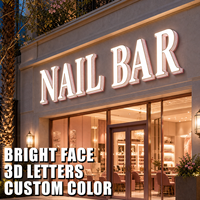 Enseigne personnalisée extérieure à lettres lumineuses frontales en acrylique vert avec LED pour logo de salon de coiffure