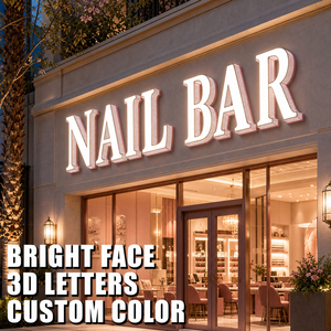 Enseigne personnalisée extérieure à lettres lumineuses frontales <span class=keywords><strong>en</strong></span> acrylique vert avec LED pour logo de salon de coiffure - Product Image 5