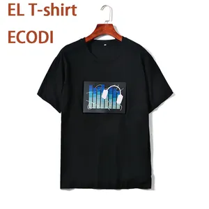 Flashing mini led lights clothing/ t shirt wholesale cheap/ el t shirt