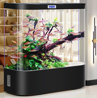 Décoration d'intérieur LED acrylique ovale colonne ronde aquarium aquarium