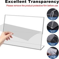 Cadre photo moderne en plastique transparent de 4x6 pouces, support de table pour menus, support horizontal pour affiches en acrylique