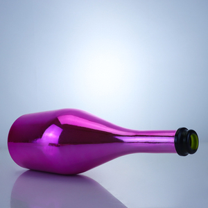 Botella de Vidrio Metálica Cromada Morada de Lujo de 750 ml para Champán, Vino y Licores, <span class=keywords><strong>Precio</strong></span> de Fábrica al por Mayor, Cristalería Decorativa - Product Image 2