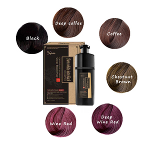 批发草本提取物覆盖白发生姜黑色洗发水无氨天然半永久性摩洛哥坚果油染发洗发水 - Product Image 6