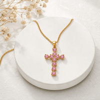 Collier en acier inoxydable plaqué or avec pendentif breloque en zircon cubique, style classique et simple, pour femme, idéal pour mariage, vente en gros SA Jewelry