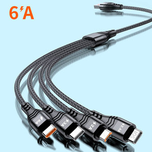 6A 4in1 3in1 USB Type C Câble Smart Charge Micro USB Type C Câble pour <span class=keywords><strong>iPhone</strong></span> 14/<span class=keywords><strong>13</strong></span>/12 Pro Max Huawei UCB07 - Product Image 2