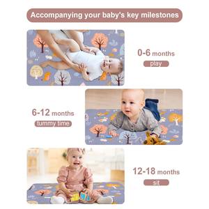 Tappetino da gioco pieghevole in cotone viola foresta tema 50 ''X 50'' imbottito elegante e confortevole Alfombra De Casa - Product Image 5