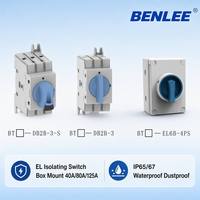 BENLEE IP65 Caja de Conexión Impermeable de 3/4 Polos, Interruptor Aislador, Desconectador, Control Industrial