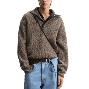 Pull en maille d'hiver à manches longues et col polo, coupe classique, en mélange de laine et de cachemire, personnalisable, vente en gros - Product Image 1