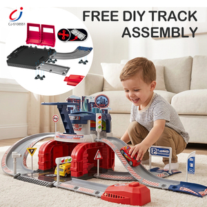 Chengji Ensemble de jouets de construction en métal moulé sous pression : <span class=keywords><strong>Garage</strong></span> de stationnement, scène de simulation amusante, modèle d'avion, modèle de voiture en alliage, camion de ville et pistes de jeu pour enfants - Product Image 2