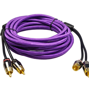 Braided RCA Audio Cable Gold Plated Connector 2RCA Male to 2RCA Male <b>Stereo</b> Audio Cord For Car Amplifier Auto <b>Stereo</b> <b>System</b> - Product Image 4