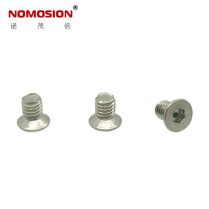 NOMOSION Flat Head Hex <b>Socket</b> <b>Screw</b> M4x6mm Carbon Steel Nickel Plated Metric Thread KM4*6 - Product Image 2