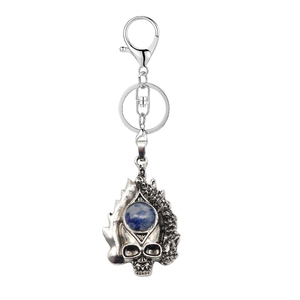 High Quality Silver Raw Crystals Healing Natural Gemstone Fashion Keychain for Women Girls Men Custom Rough Gemstone Keychain