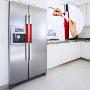 Fundas de terciopelo para manijas de puertas, protector de manijas de refrigerador, gris, negro, rojo vino, amarillo, blanco, instalación con cinta 3M - Product Image 3