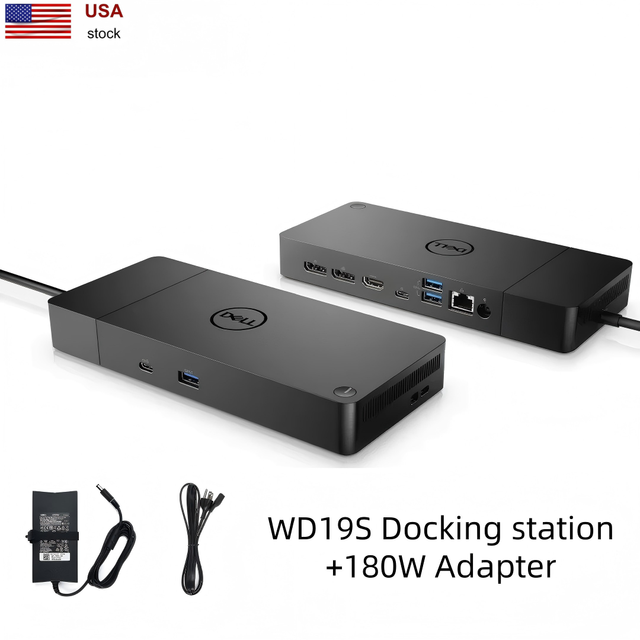 USA Stock Dell WD19S 180W Docking Station USB-C Dock Dual 4K for Dell Precision XPS Laptop Charger