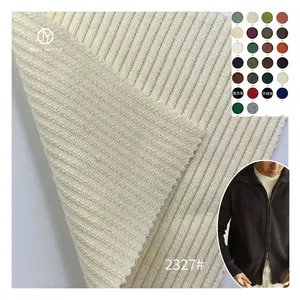 Korean 80.4 Cotton 19.6 Polyester Blend Ribbed Fabric 330g Winter Cardigan Knitted CVC Rib Fabric For Men's Clothing