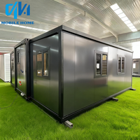 Vente chaude Maison conteneur en acier pliable avec chambre à coucher et toilettes Prêt à expédier 20 FT 40 FT Villa extensible Prévention des termites