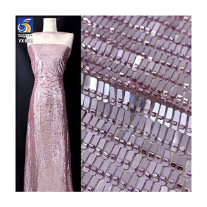 Yx851 500gsm Sang Trọng Châu Âu Và Mỹ Nặng 3x9Mm Sequins Vải Hình Chữ Nhật Sáng Bóng <span class=keywords><strong>Sequin</strong></span> Thời Trang Ăn Mặc Vải - Product Image 1