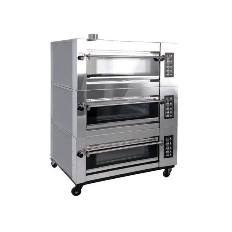 2024 industrial cake baking 3 deck bakery oven gas,3 deck 12 tray gas oven bread baking machine