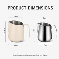 Pichet à lait Kingze de qualité alimentaire en acier inoxydable, pour café, lait, latte art, pour la maison, le café, le restaurant, les baristas