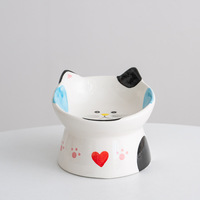 Hot Selling Nieuwe Creatieve 3d Schattige Kat Vorm Keramische Kom Custom Logo Handgemaakt Huisdier Kom Hond Kattenvoer Waterbak Huisdier Leverancier Oem