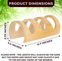 Porta Platos Para Fiestas, Soporte para Tacos de Alta Calidad, Bandeja de Servicio de Madera Ecológica, Soporte para Tacos de Bambú