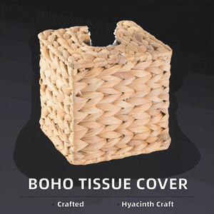 Boîte à mouchoirs en tissu naturel carrée en jacinthe d'eau, boîte à mouchoirs tissée à la main, porte-mouchoirs, vaisselle de fête, décoration de table, vente en gros en provenance du Vietnam - Product Image 5