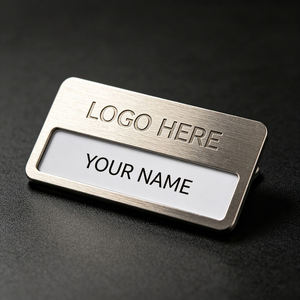 Anti Rust Stainless Steel Blank Metal Sublimation Name Button <b>Badge</b> Custom Name Tag Engravable Metal <b>Badge</b> for Workplace - Product Image 2