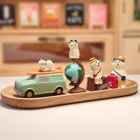 Ornement en résine style Zakka, figurine de chat japonais, cadeau de remise de diplôme, boîte mystère DIY faite à la main, décoration artisanale