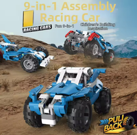 Ensemble de blocs de construction de voitures de course technologiques modernes pour enfants, 9 formes transformables, modèle de voiture à assembler soi-même, pour la course et l'ingénierie