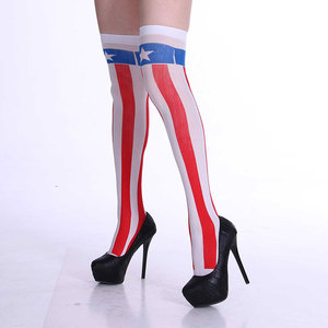 Calcetines Altos Hasta el <span class=keywords><strong>Muslo</strong></span> con Estampado de <span class=keywords><strong>Esqueleto</strong></span> para Mujer |   Opciones Personalizadas de Múltiples Colores |   Patrón de Hueso Novedoso |   Disfraces y Ropa para Fiestas de Halloween - Product Image 5