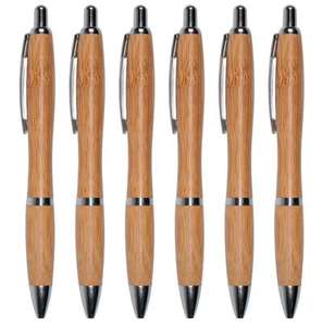 Stylo en métal et bambou, cadeau promotionnel, ensemble de stylos en bois avec logo personnalisé - Product Image 2