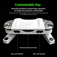 Manette de jeu filaire P1 pour tablette, joystick 6 doigts, haute sensibilité aux clics, confort ergonomique, épaisseur réglable, silicone
