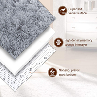 Tapis ultra doux Shaggy sans perte de cheveux Tapis décoratif pour la maison Tapis moelleux Relax Time Mousse à mémoire de forme Tapis de salon à longs poils de sol Tatami