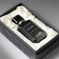 Botol parfum kaca tebal persegi botol parfum kustom kualitas tinggi 50ML botol parfum mewah ungu dengan tutup