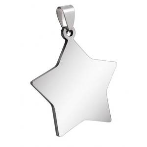 Colgante Clásico Infantil con Forma de Estrella, de Acero, 31x34mm, Bañado en Oro Rosa - Product Image 1