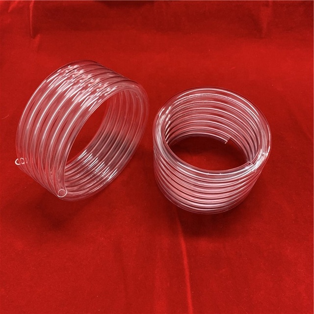 Heat resistance Customize clear Helix Quartz Tube polishing Transparent spiral Quartz Tubing