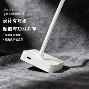Lámpara de Escritorio Blanca Ajustable con Cuello Flexible, Luz LED Blanca Cálida, Diseño Escandinavo, Alto CRI 90, Cuerpo de Plástico, 3500K, para Sala de Estar - Product Image 6