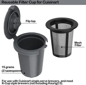 Taza de filtro reutilizable compatible con Cuisinart SS-RFC HomeBarista, taza de filtro recargable para cafeteras individuales Cuisinart - Product Image 3