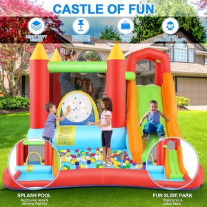 Château gonflable aquatique <span class=keywords><strong>d</strong></span>'extérieur/<span class=keywords><strong>d</strong></span>'intérieur 6 en 1 avec souffleur pour enfants de 3 à 12 ans - Product Image 6